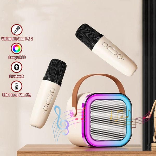 EchoParty Duo | Portable RGB Karaoke Machine with Wireless Mic
