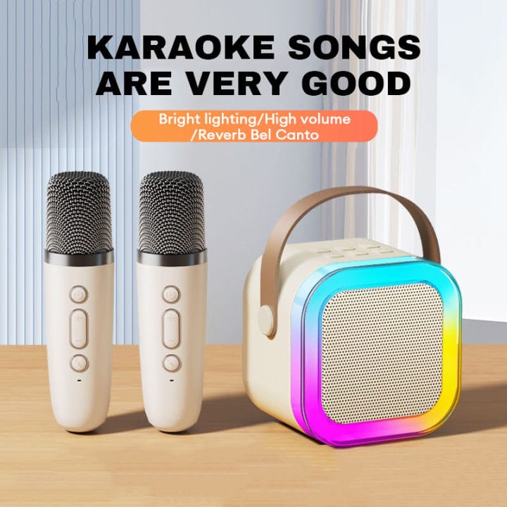 EchoParty Duo | Portable RGB Karaoke Machine with Wireless Mic